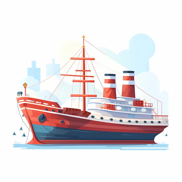 Foto ship_flat_illustration_on_white_background (ilustração em fundo branco)