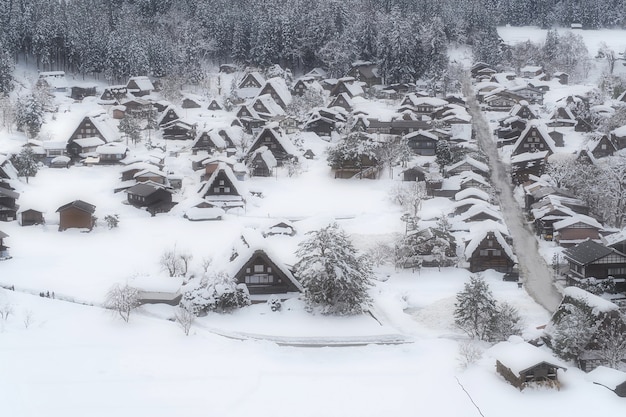 Shirakawago, patrimonio mundial de la UNESCO. En invierno.