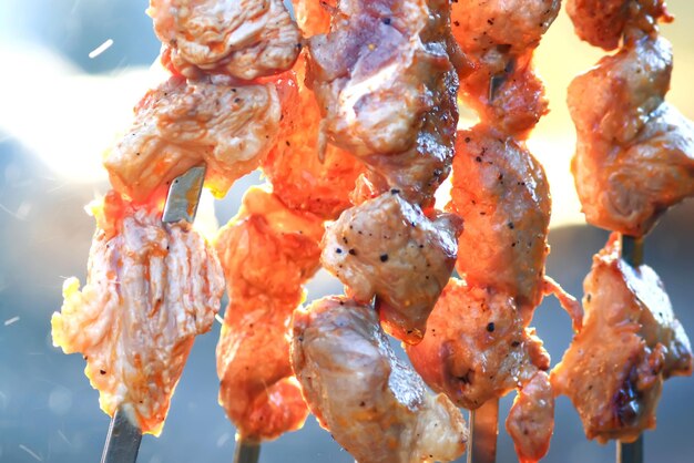 Shish kebab na grelha