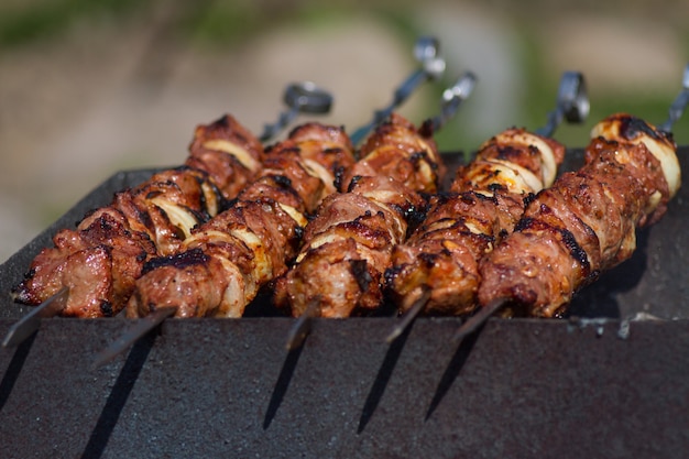 Shish kebab na grelha