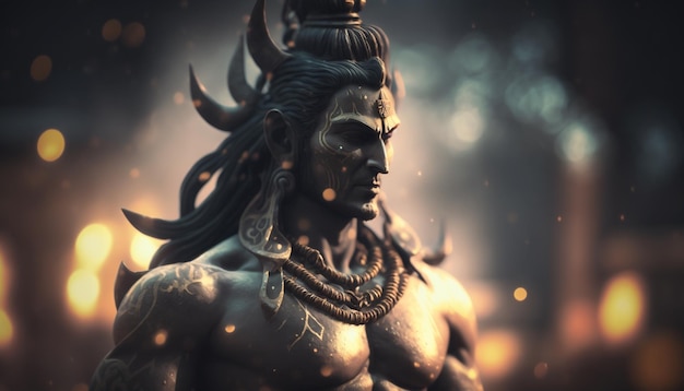 Shiva, der Herr der Zerstörung und Erneuerung. Majestätisches Porträt des Hindu-Gottes