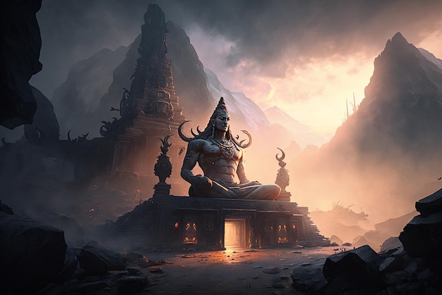 Shiva filmische ultraleichte epische Szene ai generierte Kunst