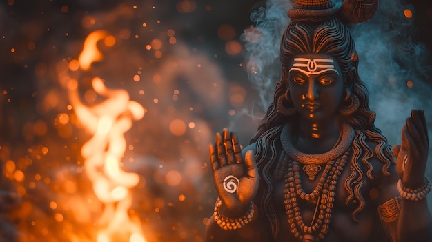 Shiva Gott mit Feuer