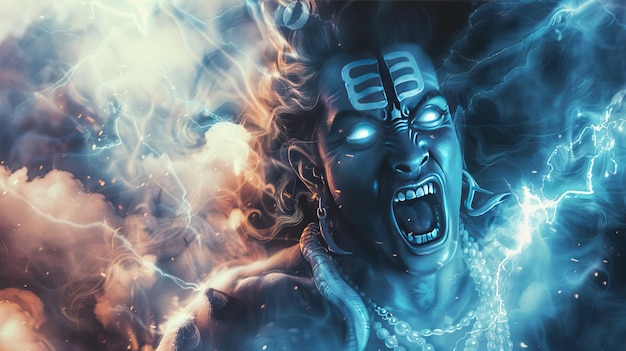Shiva Gott wütend Avtar kosmisches Bild