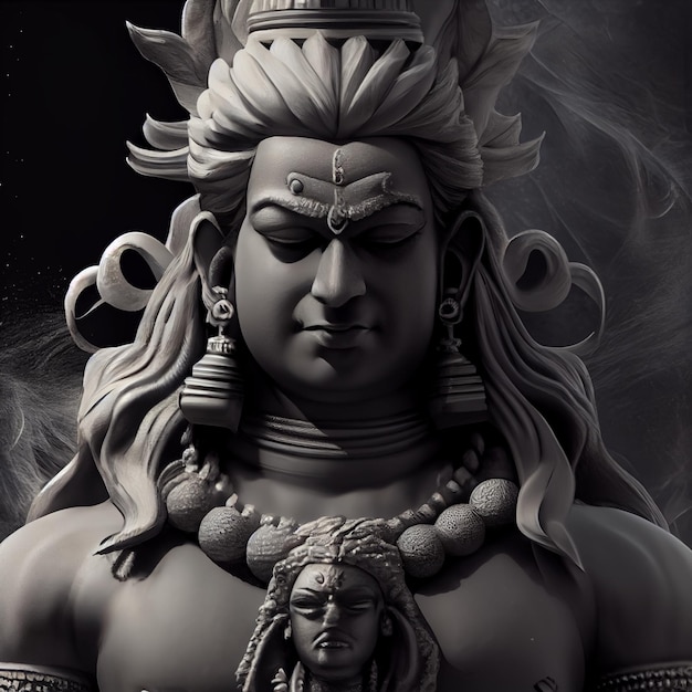 Shiva retrato deus hindu divindade hinduísmo com pele azul