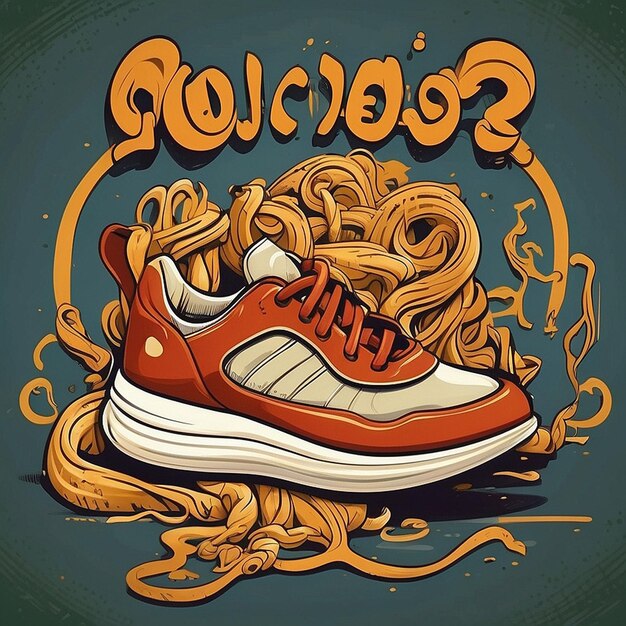 Foto shoe theme vector tshirt design criado com ia