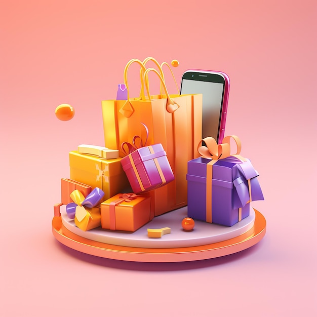 Shop_3d_render_icon_set_gift_bag_smartphone_shop_gabs_handtaschen