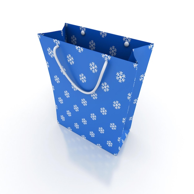 Shopping bag en azul con estampado de campanillas