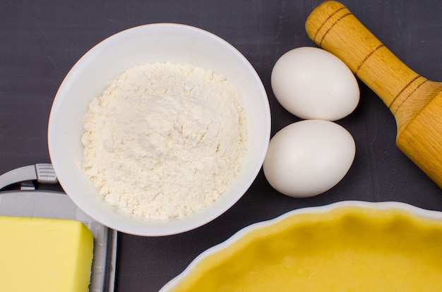 Shortbread Teig zum Backen Torte und Zutaten