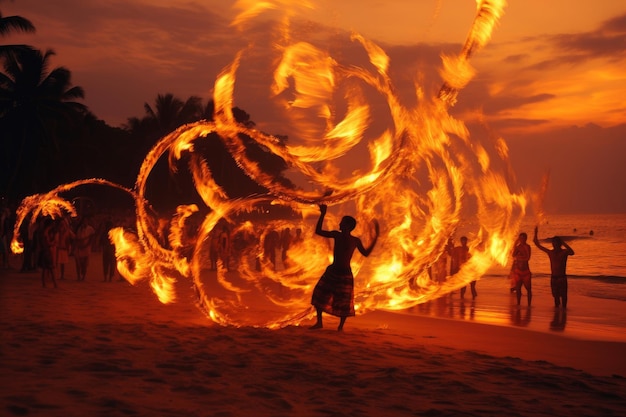 Foto show de incêndio na praia goa show de incênias na praia goa fire show na praia goa