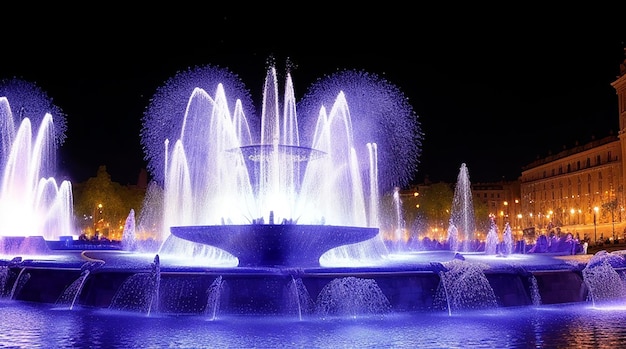 Show de luzes e fontes Placa Espanya Barcelona