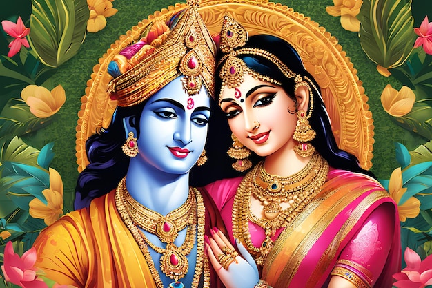 Foto shree krishna e radha ilustração