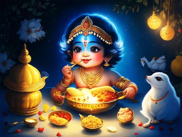 Foto shree krishna janmashtami festival-hintergrundbild