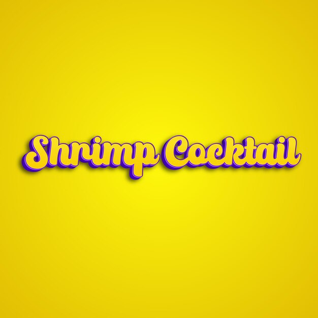 Foto shrimpcocktail tipografía diseño 3d amarillo rosa blanco fondo foto jpg