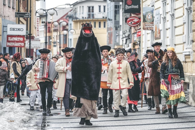 Shrovetide Prelenten Carnival Time en Eslovaquia llamado Fasiangy