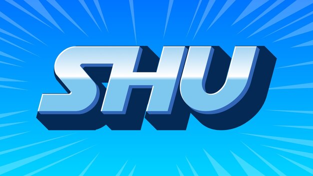 Shu 3D-blauer Text