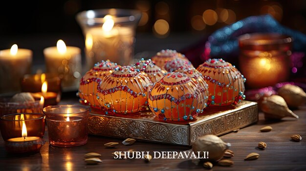 Shubh Deepavali Cartão de saudação indiano