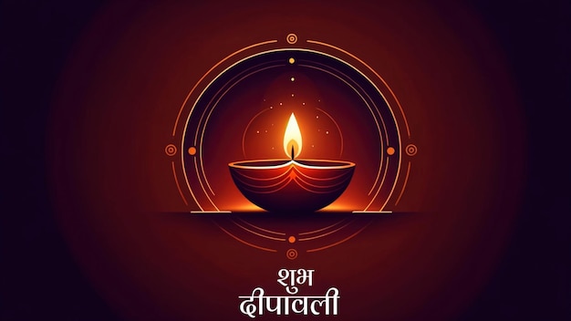 Foto shubh deepawali el fondo mínimo con diya