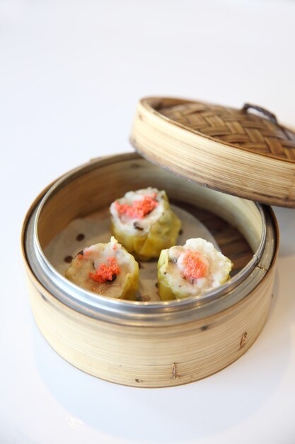 Shumai, Garnelen Dim Sum im Bambusdampfer