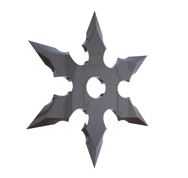 Shuriken. Ilustración 3d sobre fondo blanco.