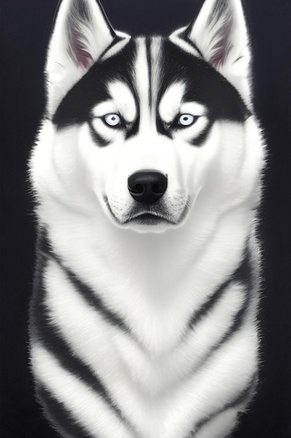 Siberian Husky-Hundeporträtillustration generative ai