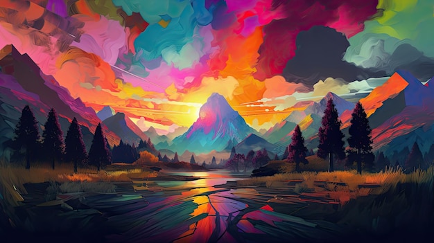 Sich die Unendlichkeit als eine psychedelische Landschaft vorstellen