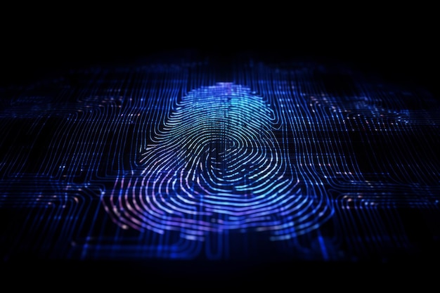 Sichere Verbindungen und Cyberschutz durch abstrakte Fingerabdruckanalyse, generative KI