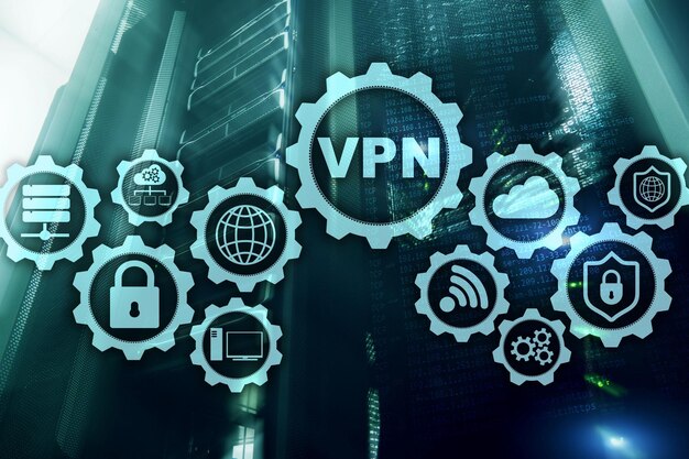 Sichere VPN-Verbindung Virtual Private Network oder Internet-Sicherheitskonzept