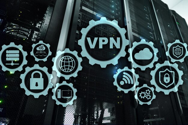 Sichere VPN-Verbindung Virtuelles privates Netzwerk oder Internet-Sicherheitskonzept