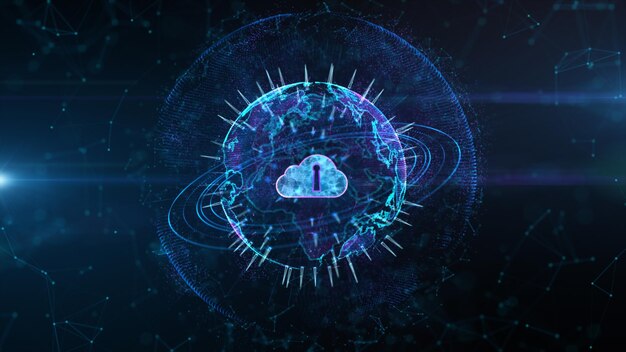 Sicheres Datennetzwerk digitale Cloud-Computing Cyber-Sicherheit Konzept Erdelement von der NASA bereitgestellt