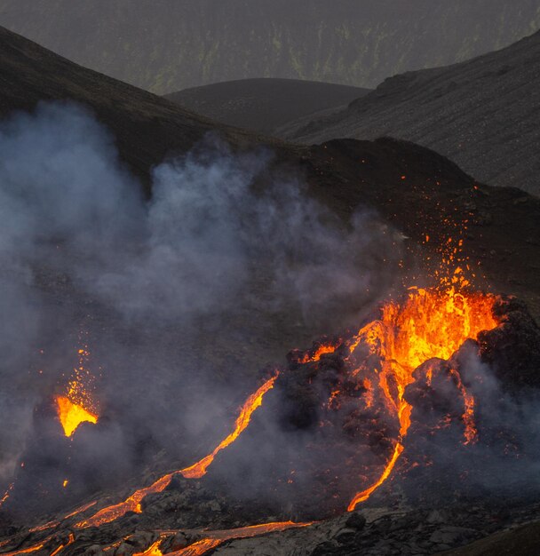 Foto sicht auf das lagerfeuer