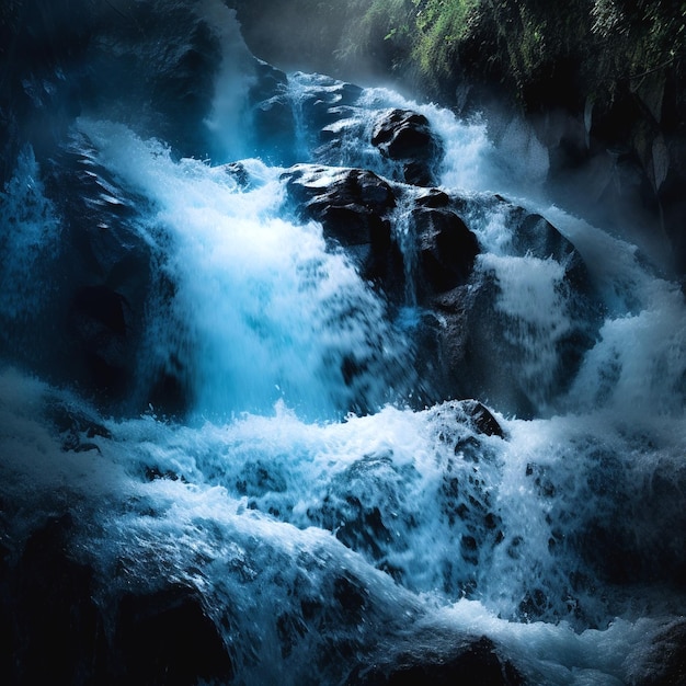 Foto sicht auf den wasserfall