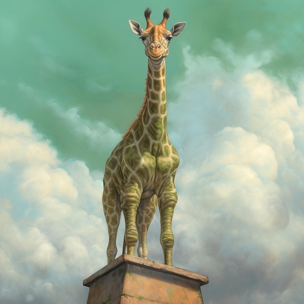 Foto sicht auf die giraffe