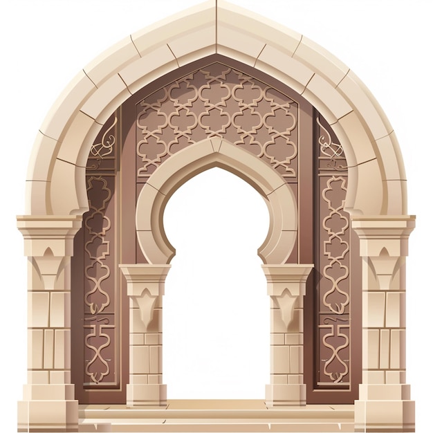 Sicht auf ein 3D-islamisches Bogenmotiv