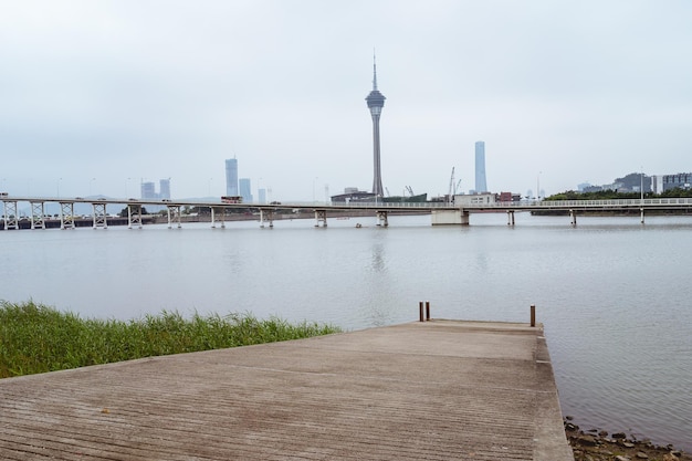 Sicht auf Gebäude am Ufer