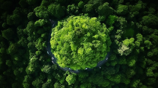 Sicht über einer Waldöffnung in Nordirland