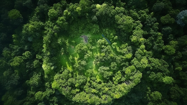 Foto sicht über einer waldöffnung in nordirland