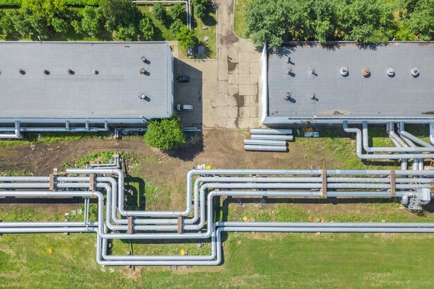 Foto sicht von oben auf das wärmekraftwerk