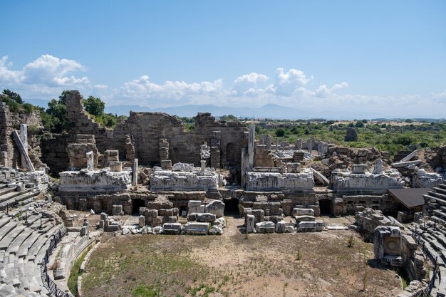 Side antikes Theater Türkei Antalya Ruinen der antiken Stadtseite