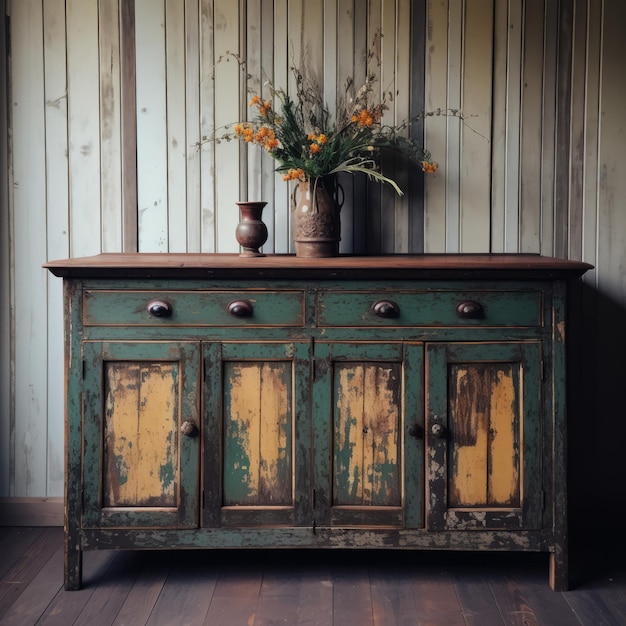 Sideboard pintado rústico e antigo com charme vintage