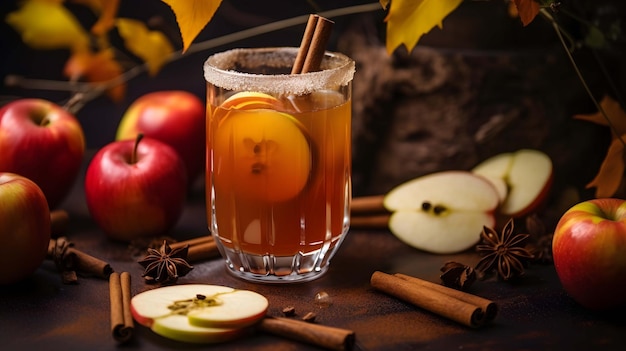 Sidra de manzana fresca con canela