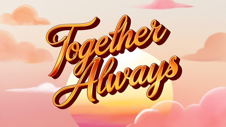Foto siempre juntos un diseño tipográfico romántico
