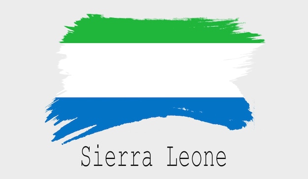 Sierra Leone-Flagge auf weißem Hintergrund