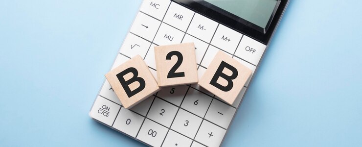 Siglas B2B en documentos de marketing en dados