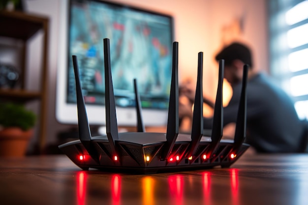 Signal vom WLAN-Router 5G Hochgeschwindigkeits-Internet generative KI