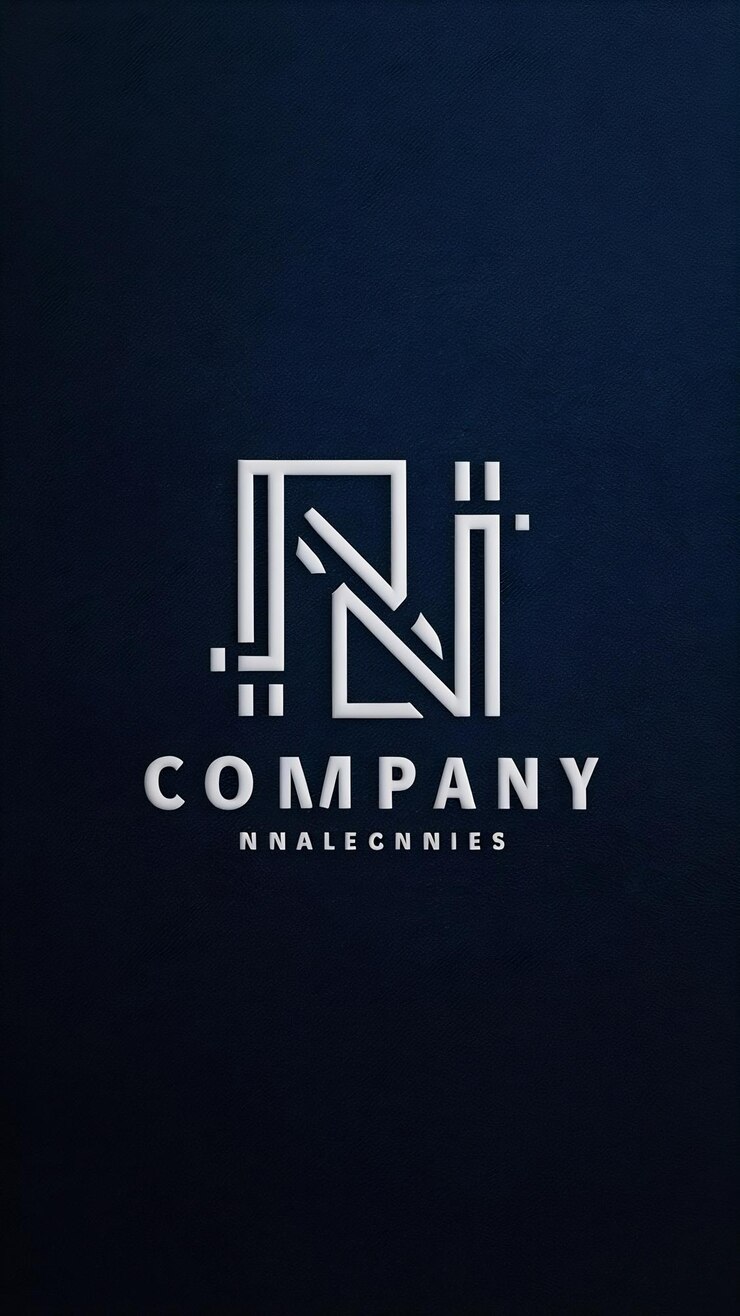 Foto significado de la empresa con el icono de la letra n simple