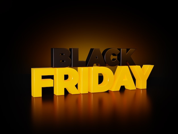 Foto signo 3d black friday aislado en la oscuridad