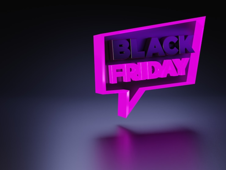 Foto signo 3d black friday en bocadillo