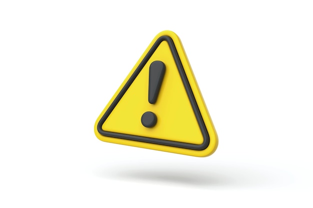 Signo de advertencia triangular amarillo con signo de exclamación que simboliza el riesgo de peligro de precaución