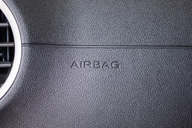 Signo de airbag de seguridad en coche